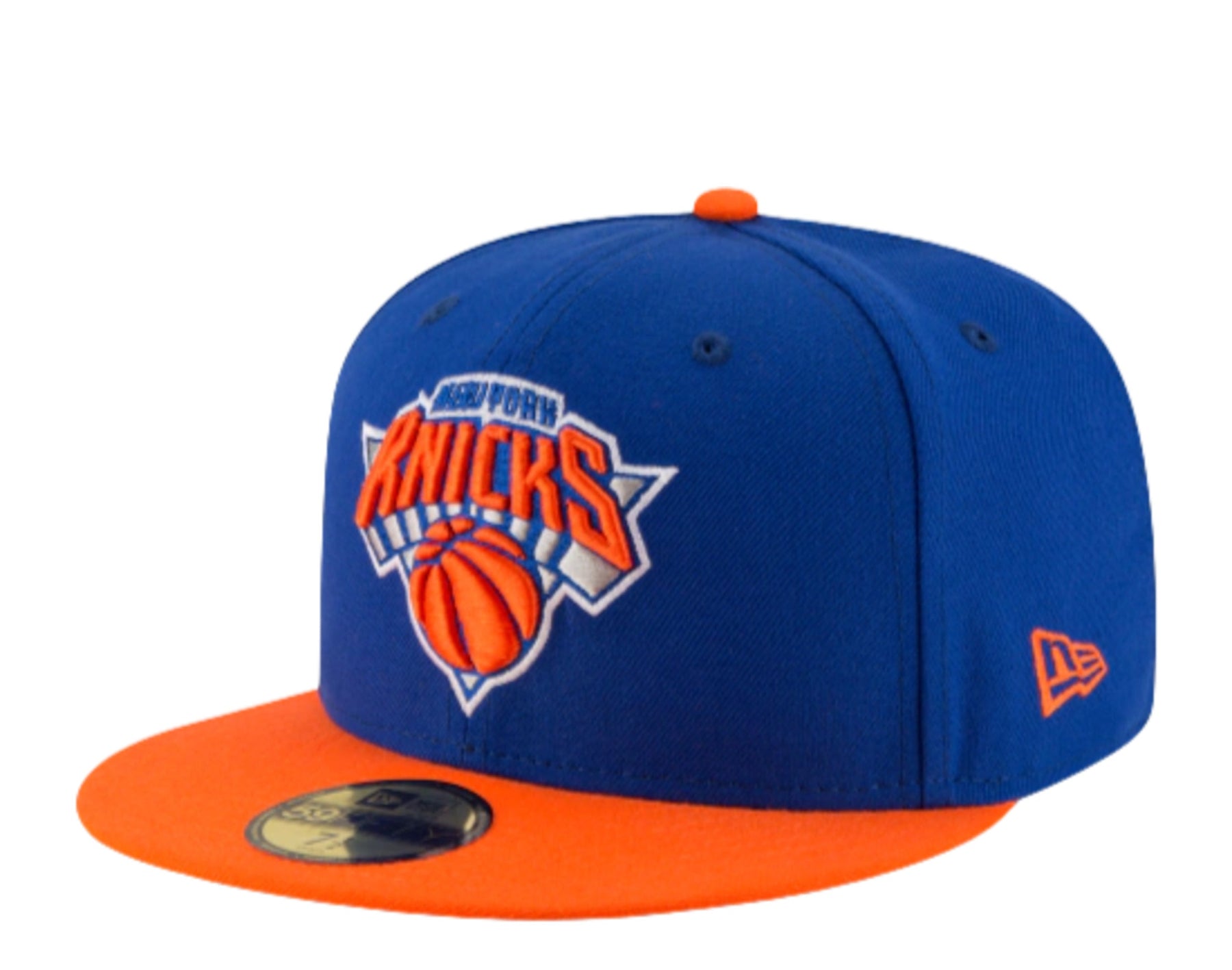 New Era 59Fifty NBA New York Knicks 2-Tone Blau/Orange körpernah Hut 70343623