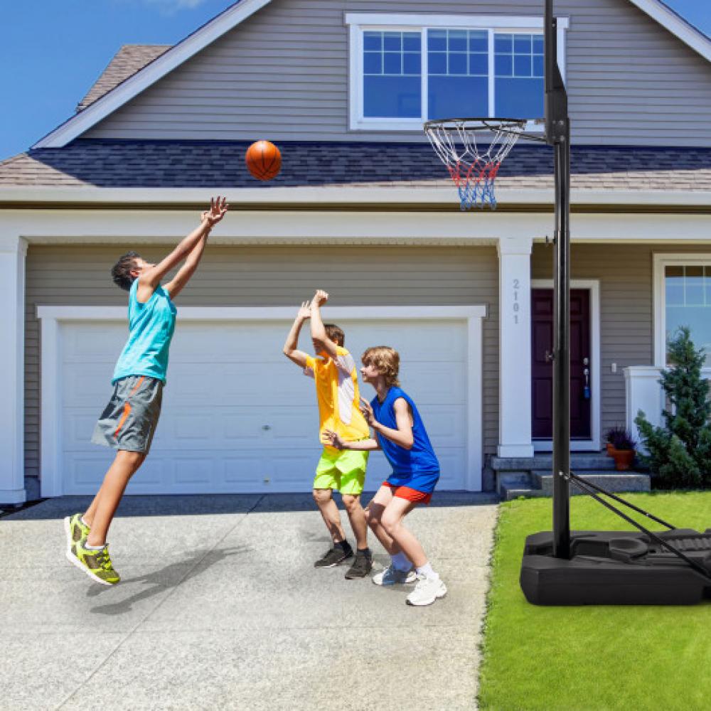 6.5-10 FT einstellbare tragbare Basketballkorb mit 44 Zoll Shatterproof Backboard & füllbare Basis
