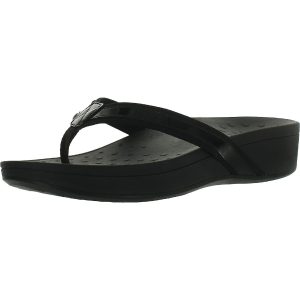 High-Tide-Leder Keil String Sandalen