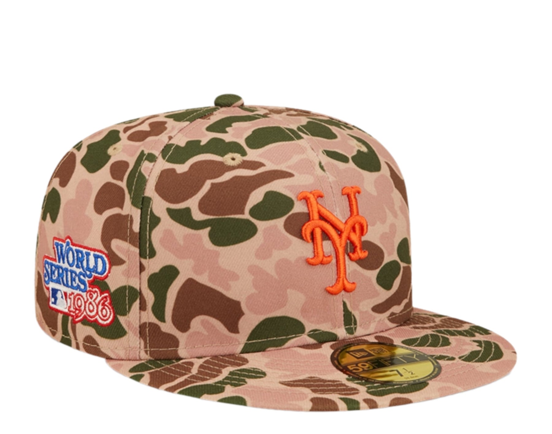 New Era New York Mets Ente Camo 59FIFTY Kappe 1986 WS Orange Bottom 60237949