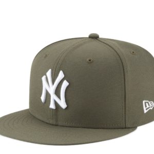 New Era 59Fifty MLB New York Yankees Basic Olive grün angebracht Hut 11941965 7676483993660