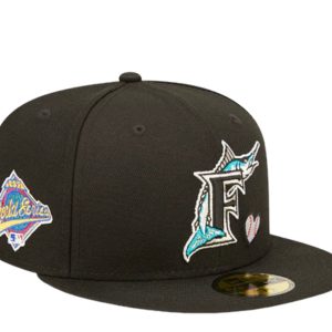 New Era Miami Marlins Team Heart 59FIFTY Fitted 60243675 Schwarz 1997 7676483567676