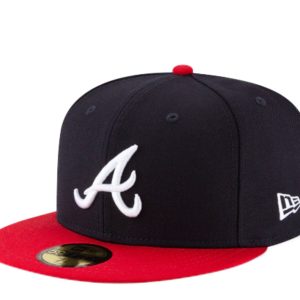 New Era 59Fifty MLB Atlanta Braves Wolle Marine blau/rot montiert Hut 11941911 7676490285116