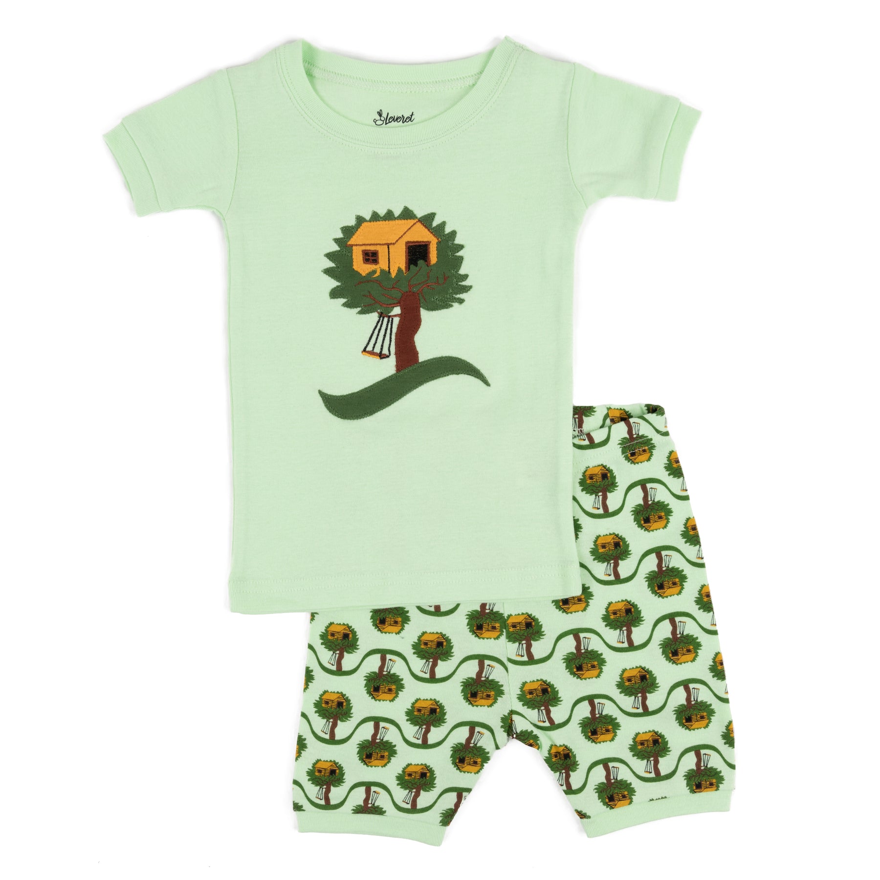 Kinder zweiteilige Baumwolle kurzen Pyjamas Picknick Baum