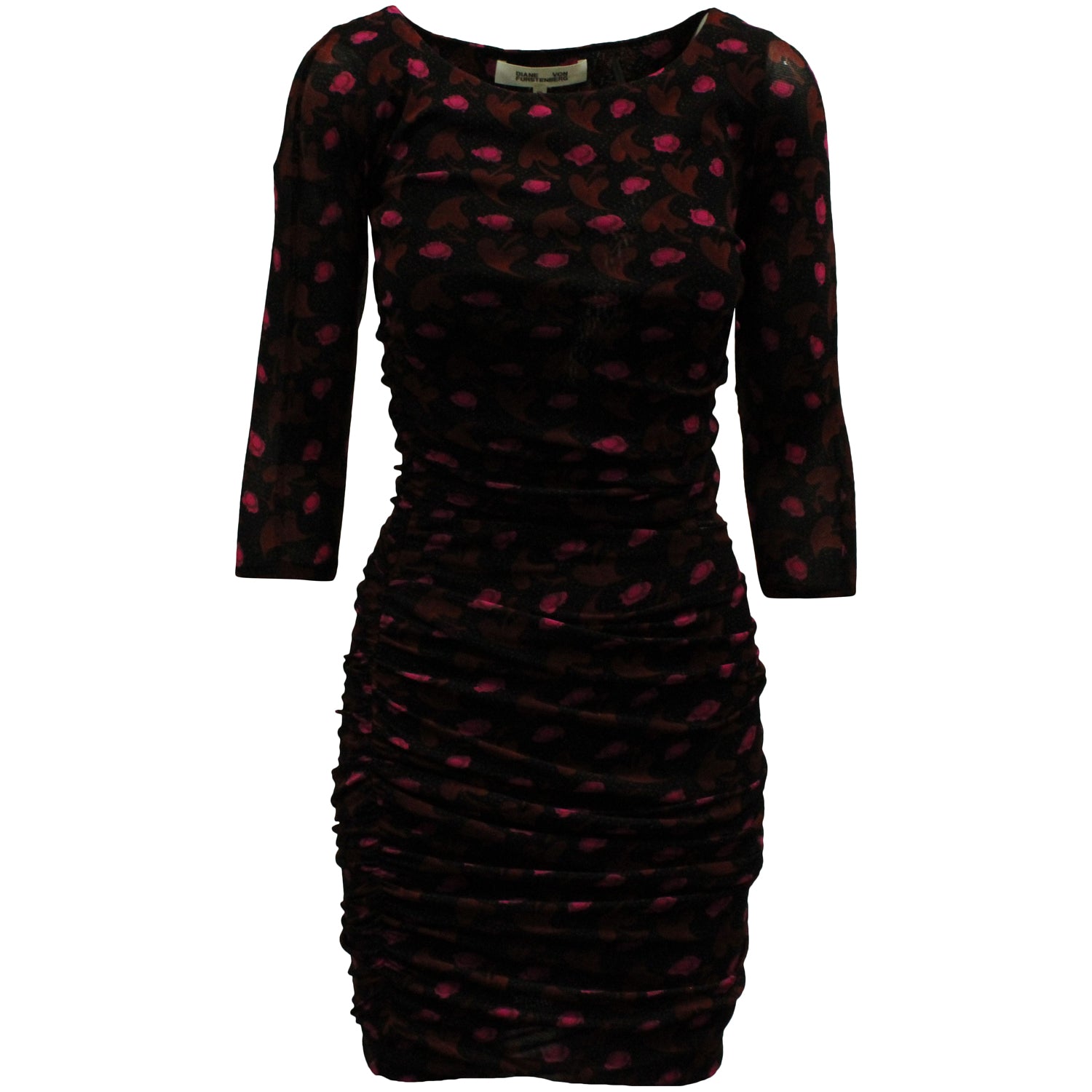 Diane Von Furstenberg Alfie Ruched Bodycon Kleid aus dunkelbraunem Nylon
