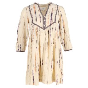 Bedrucktes Minikleid mit Viertelärmeln von Ba&Sh aus cremefarbener Viskose