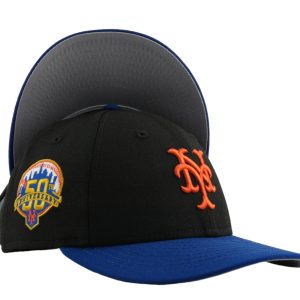 New Era New York Mets 50th Anni. 59FIFTY niedriges Profil schwarz mit grauem Boden 7676487761980