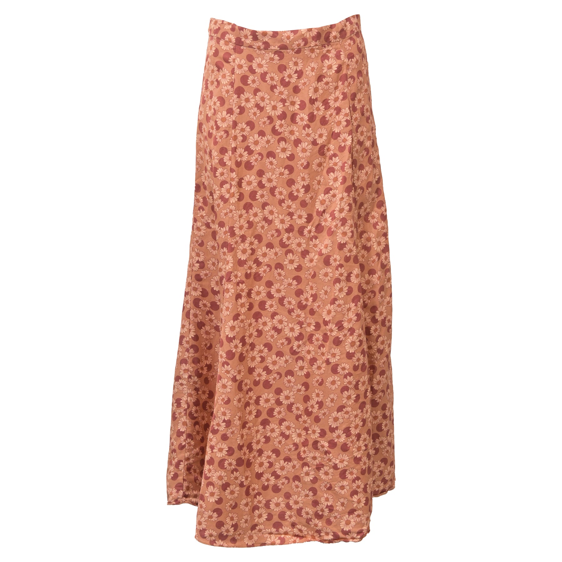 Sandro Paris Midi Pascaline Rock mit Blumenmuster in Orange Twill