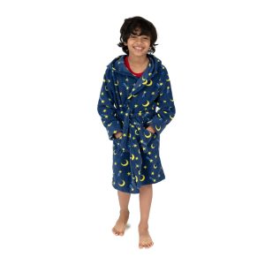 Kinder Fleece Kapuze Robe Mond