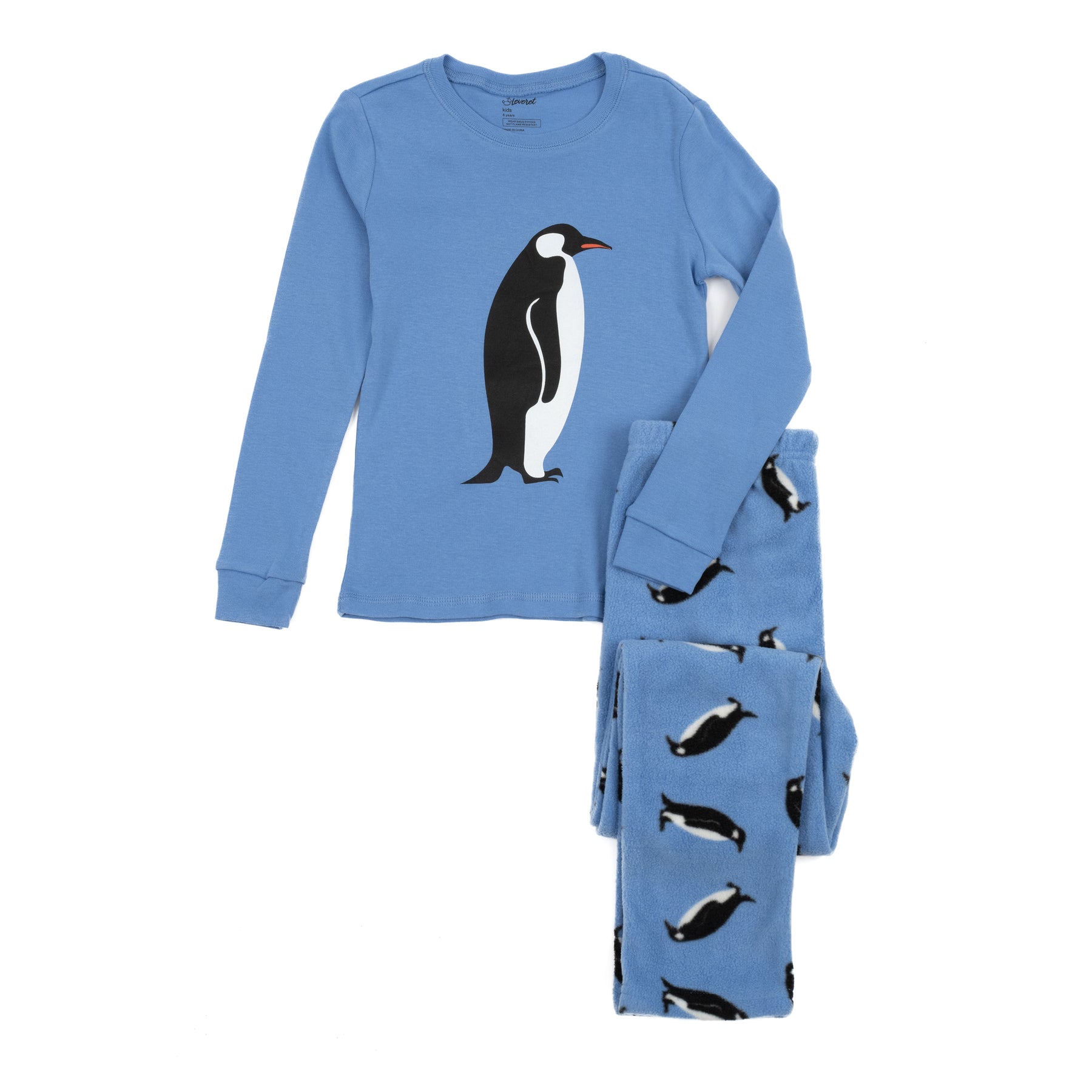 Weihnachten Kinder Baumwolle Top und Fleece Hose Pyjamas Pinguin