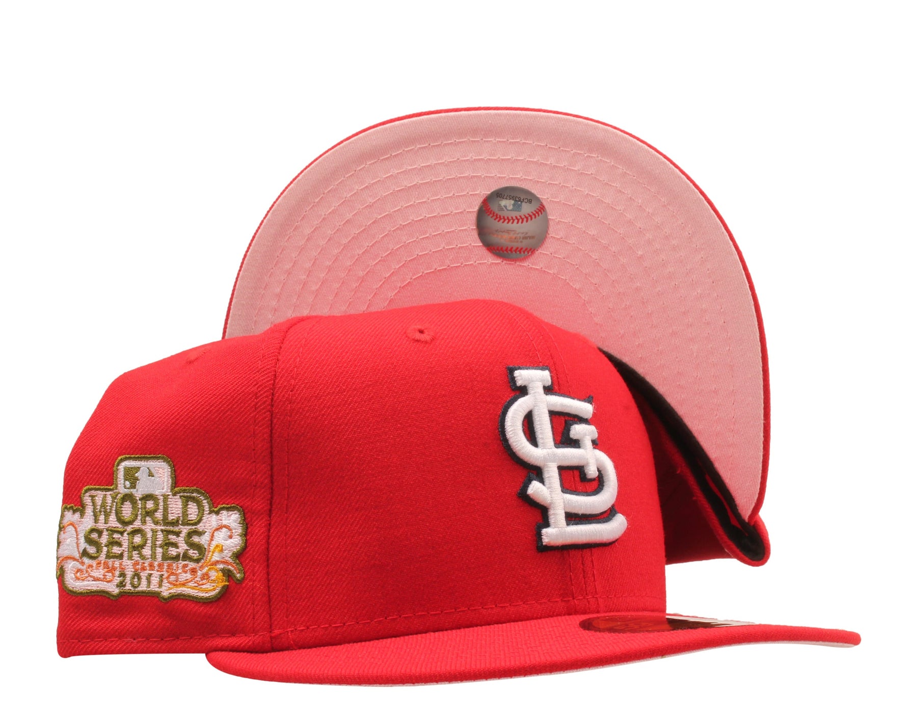 New Era 59Fifty MLB St. Louis Cardinals 2011 World Series körpernah W / Rosa Unterseite