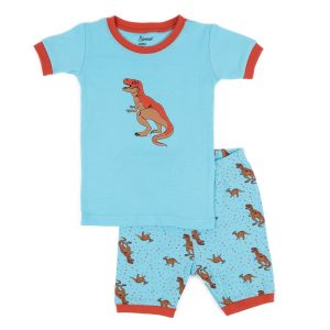 Kinder zwei Stück Baumwolle kurze Pyjamas blau Trex