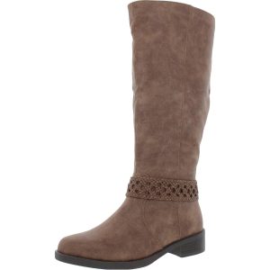 Kunstleder geflochtene mittelkalben Stiefel