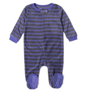 Kinder Fußfleece Pyjamas gestreift