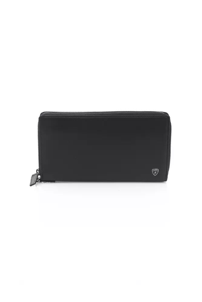 Automobili Lamborghini Sleek Calfskin Leder Zip Herren Geldbörse