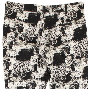 Comme Des Garcons Baumwoll-Blumenhose – Schwarz/Weiß