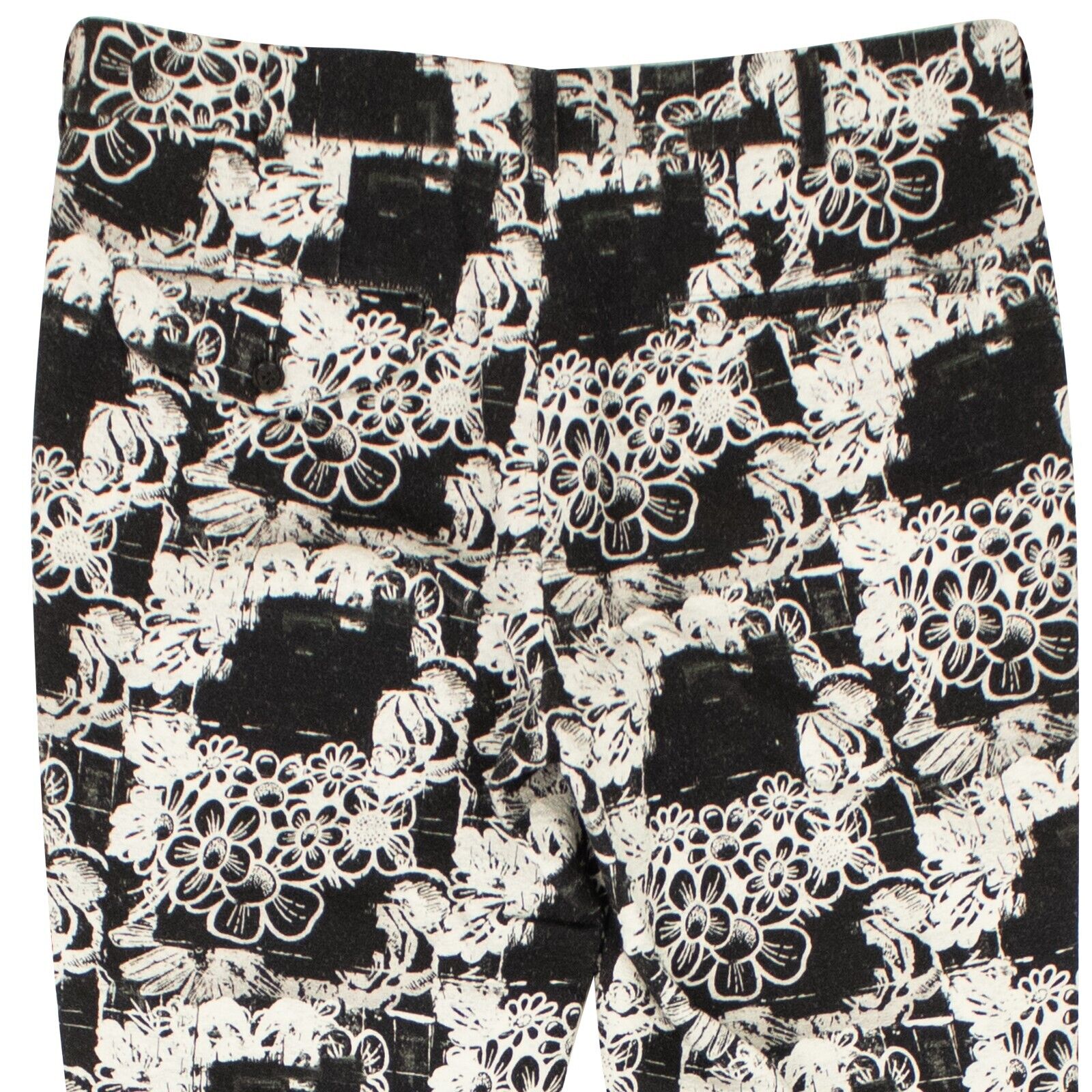 Comme Des Garcons Baumwoll-Blumenhose – Schwarz/Weiß