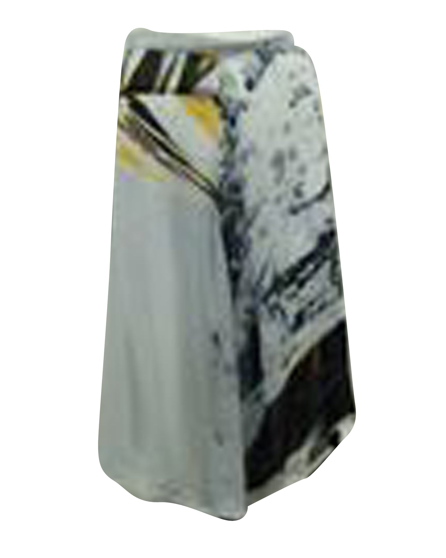 Yohji Yamamoto Water Muster Asymmetrischer Midirock aus blauem Cupramonnium Viskose
