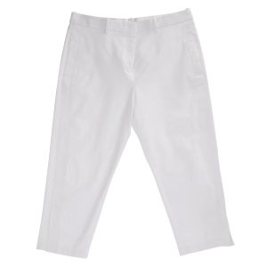 Jil Sander Straight Leg Hose aus weißer Baumwolle 7766482452540
