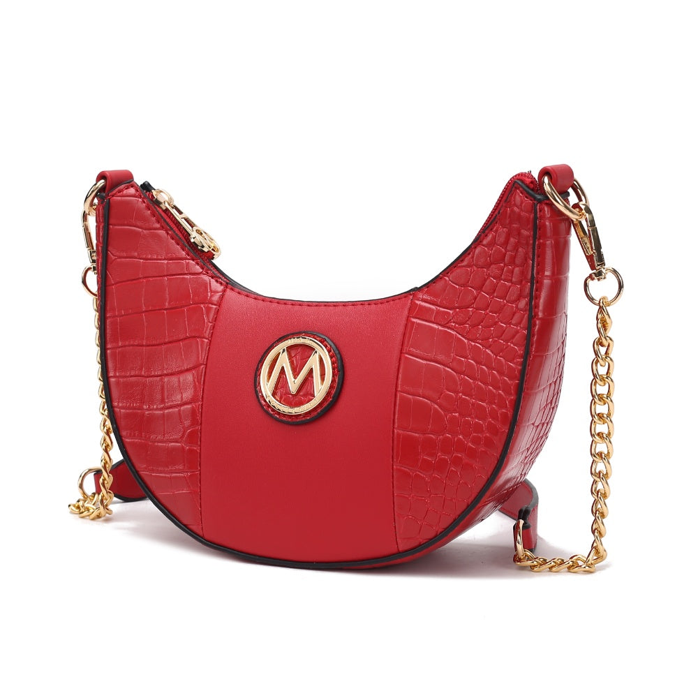 Amira Crocodile Embossed Vegan Leder Damen Schulter Handtasche von Mia K