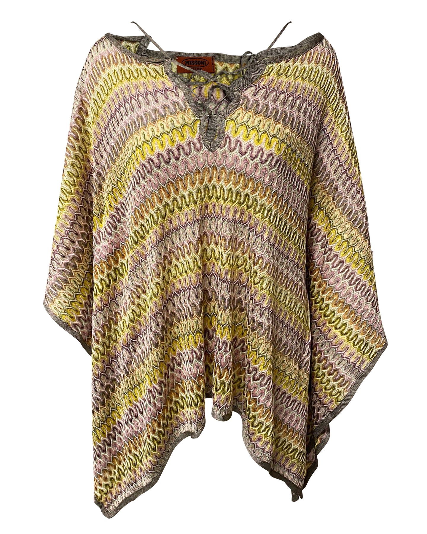 Missoni Mare Beach Poncho Minikleid aus mehrfarbigem Viskose