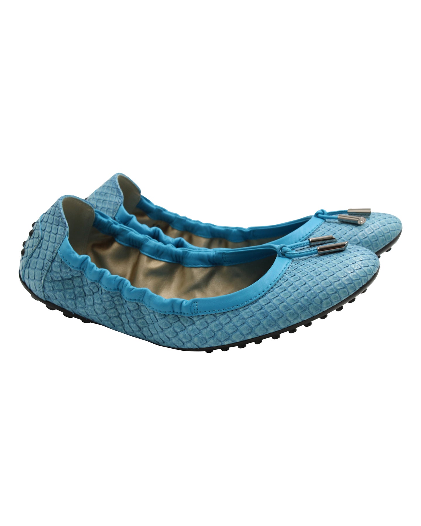 Tod's Ballerina Dee Laccetto aus hellblauem Leder