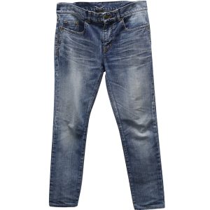 Saint Laurent schmale Passform Jeans aus blauer Baumwolle 7766486581308
