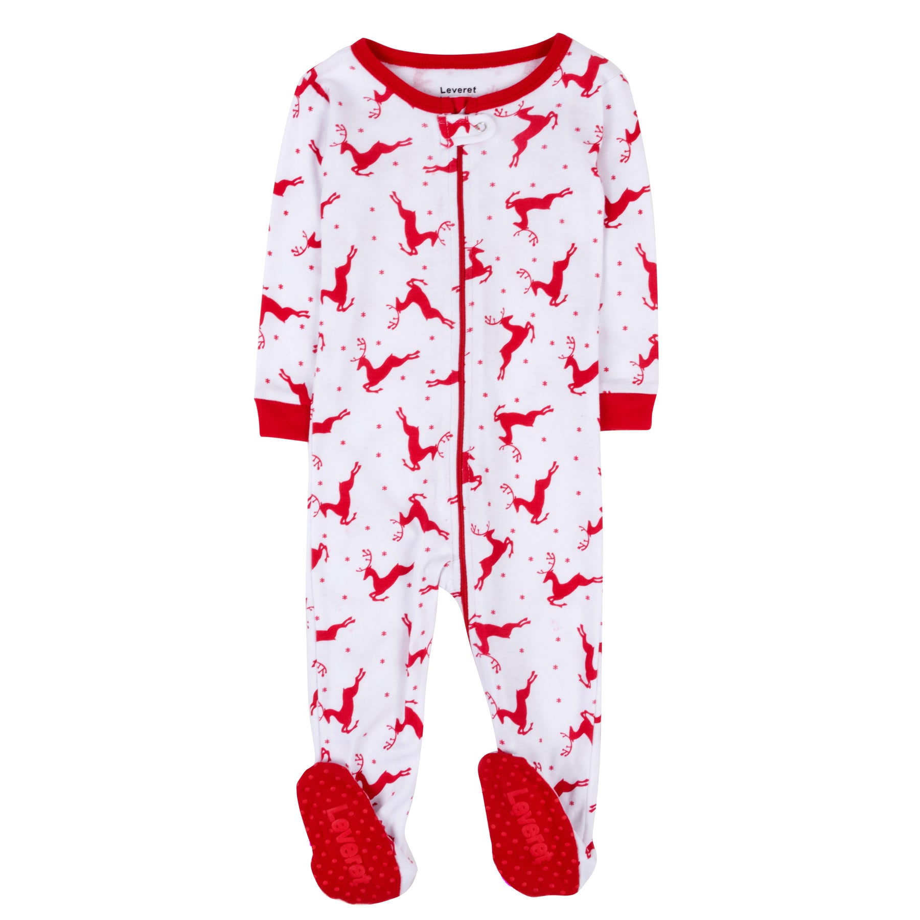 Weihnachten Kinder Fuß Baumwolle Pyjamas Rentier Weiß