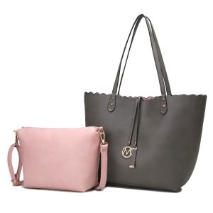 Amahia Vegan Leder Damen wendbar Shopper Tragetasche mit Umhängetasche von Mia K