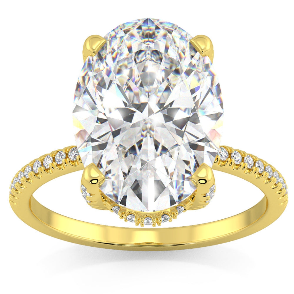 Zertifiziert 5.33Ct oval Diamant Seite Halo Verlobungsring 14k Gold Lab gewachsen
