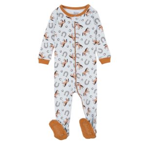 Kinder gefüttert Baumwolle Pyjama blaues Pferd