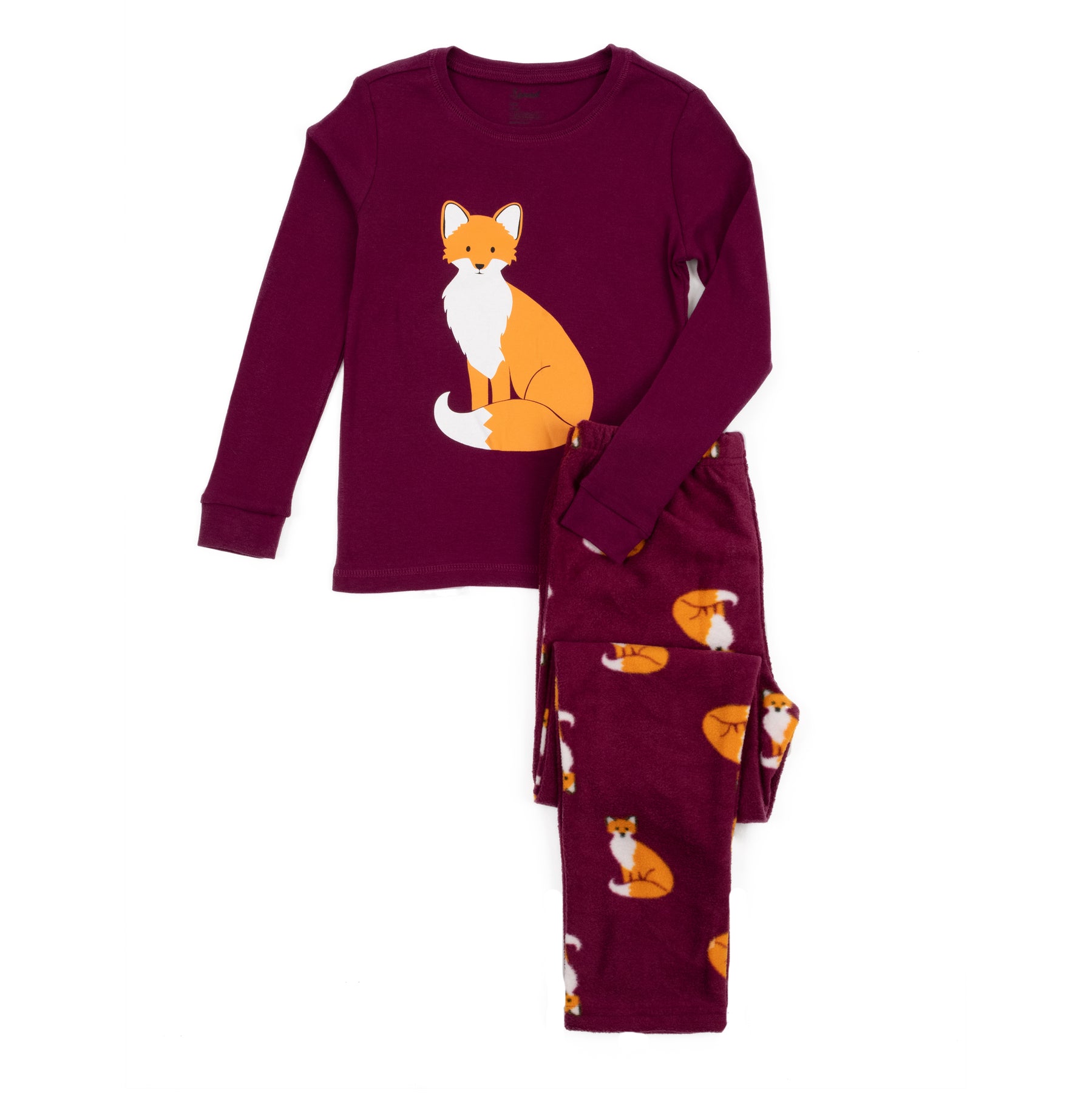 Kinder Baumwolle Top und Fleece Hose Pyjamas Fox