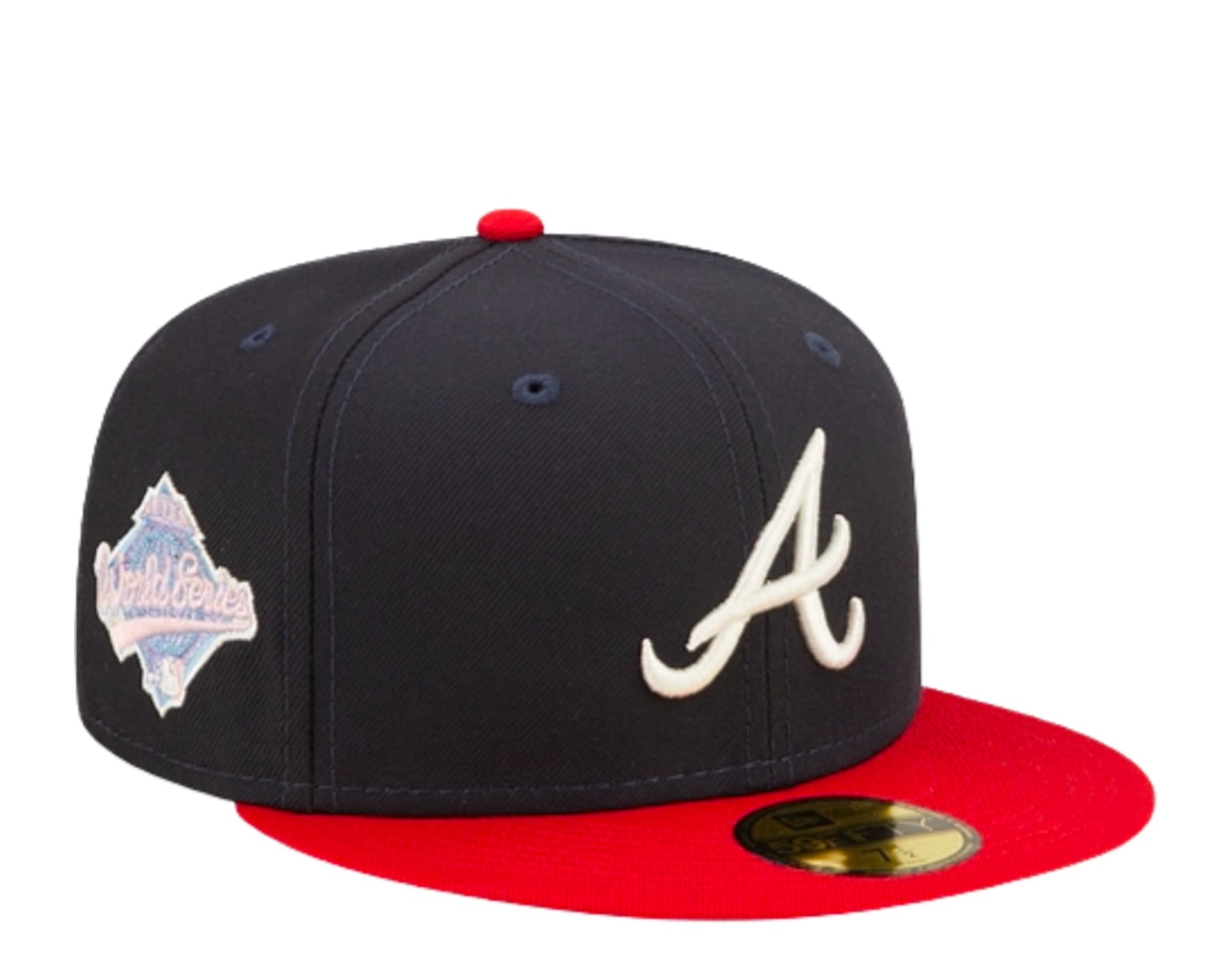 New Era 59Fifty MLB Atlanta Braves Pop Sweat Dunkelblau / Violett körpernah Hut 60243505