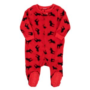 Weihnachten Kinder Footed Fleece Pyjamas Elch