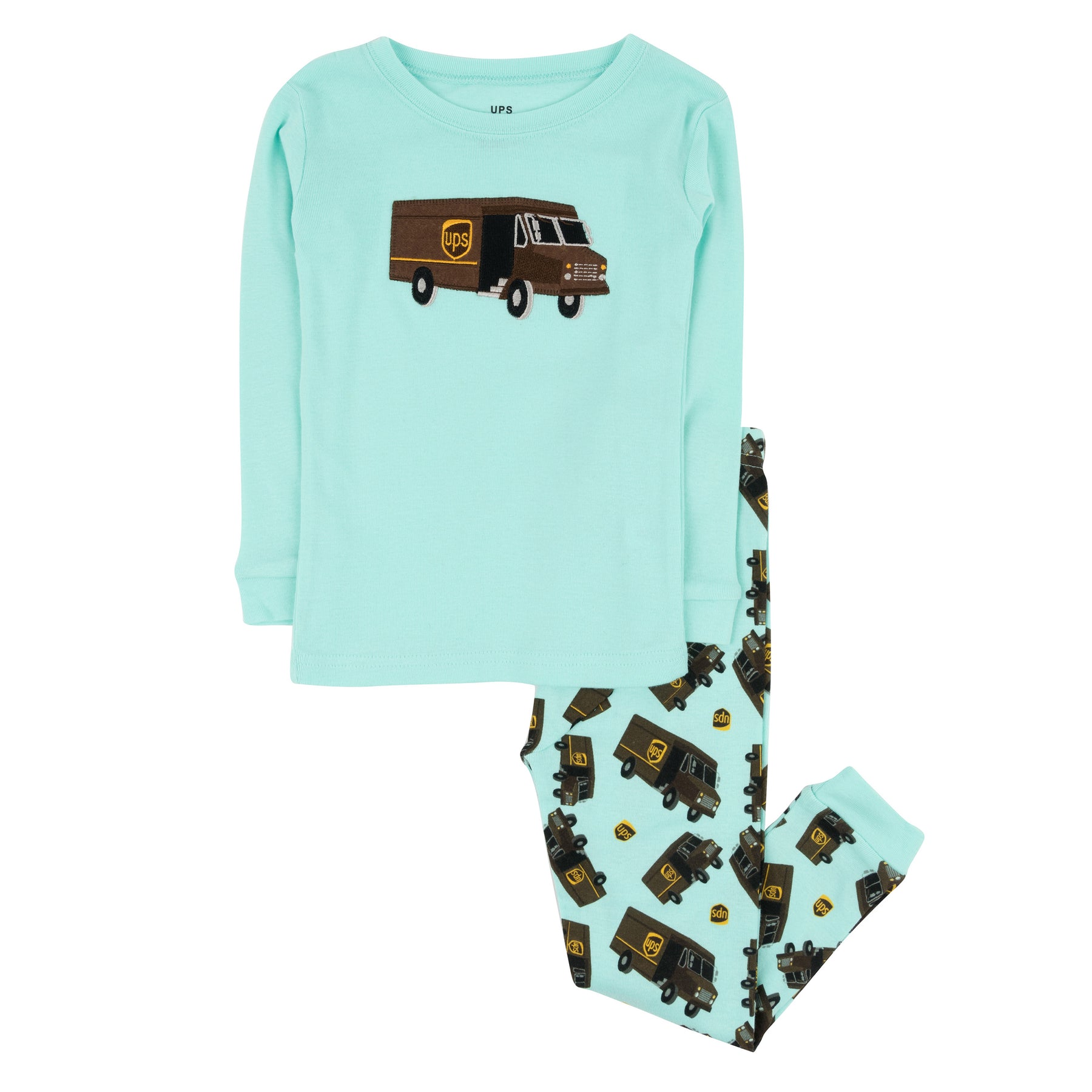 Kinder zweiteilige Baumwolle Pyjamas UPS Aqua