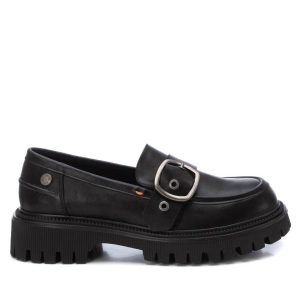Damen Dekorative Strap Mokassins in schwarz
