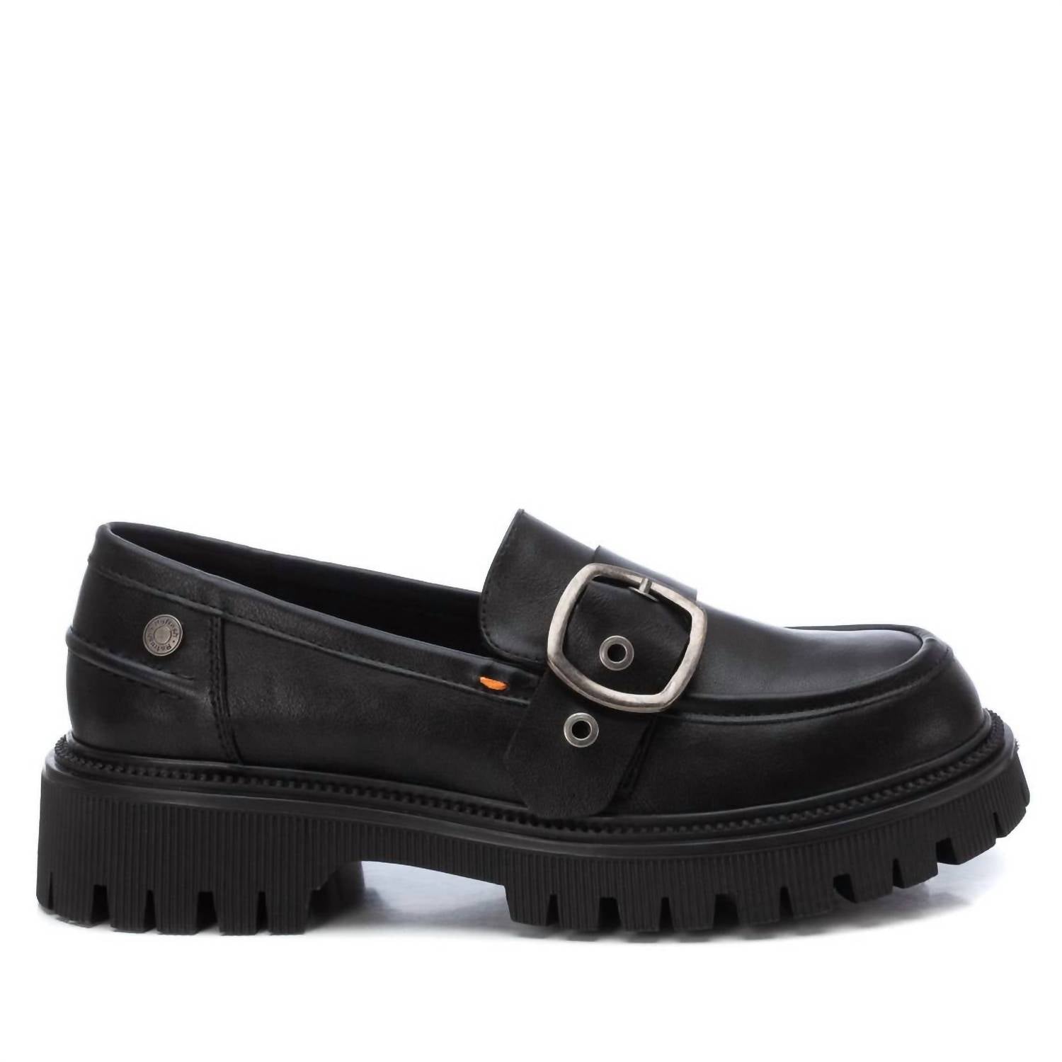 Damen Dekorative Strap Mokassins in schwarz