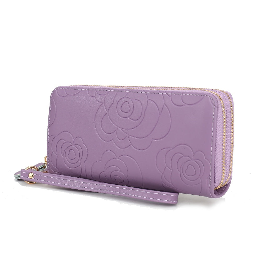 Ellie Echtes Leder Brieftasche mit Blumenmotiv für Damen von Mia K