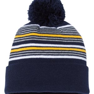 Sportsman 12′′ gestreifte Pom-Pom Cuffed Mütze