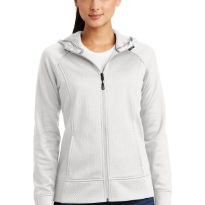 Sport-Tek Damen Rival Tech Fleece Kapuzenjacke mit durchgehendem Reißverschluss. LST295