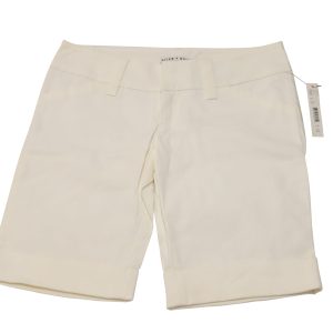 Alice + Olivia Cuffed Bermuda Shorts aus weißer Baumwolle 7765089550396