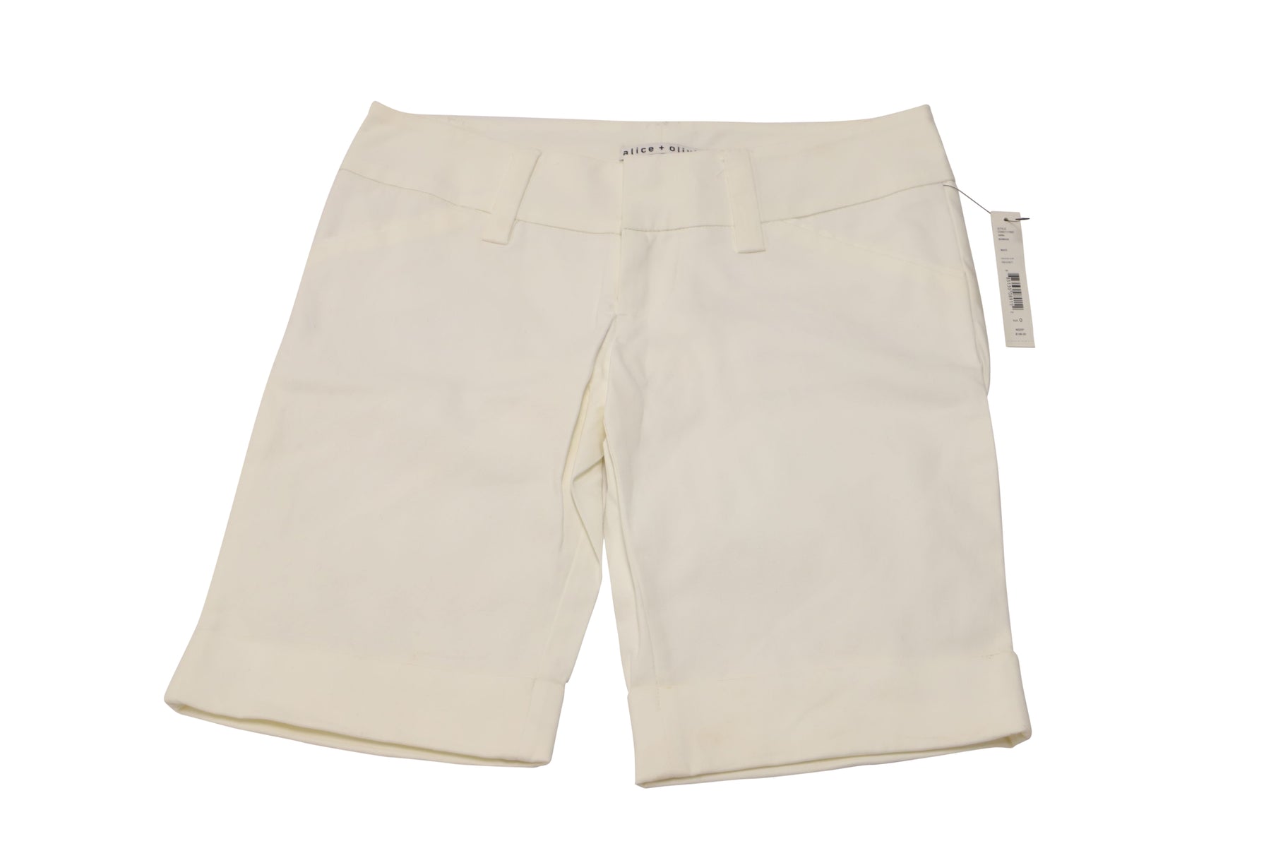 Alice + Olivia Bermuda Shorts aus weißer Baumwolle