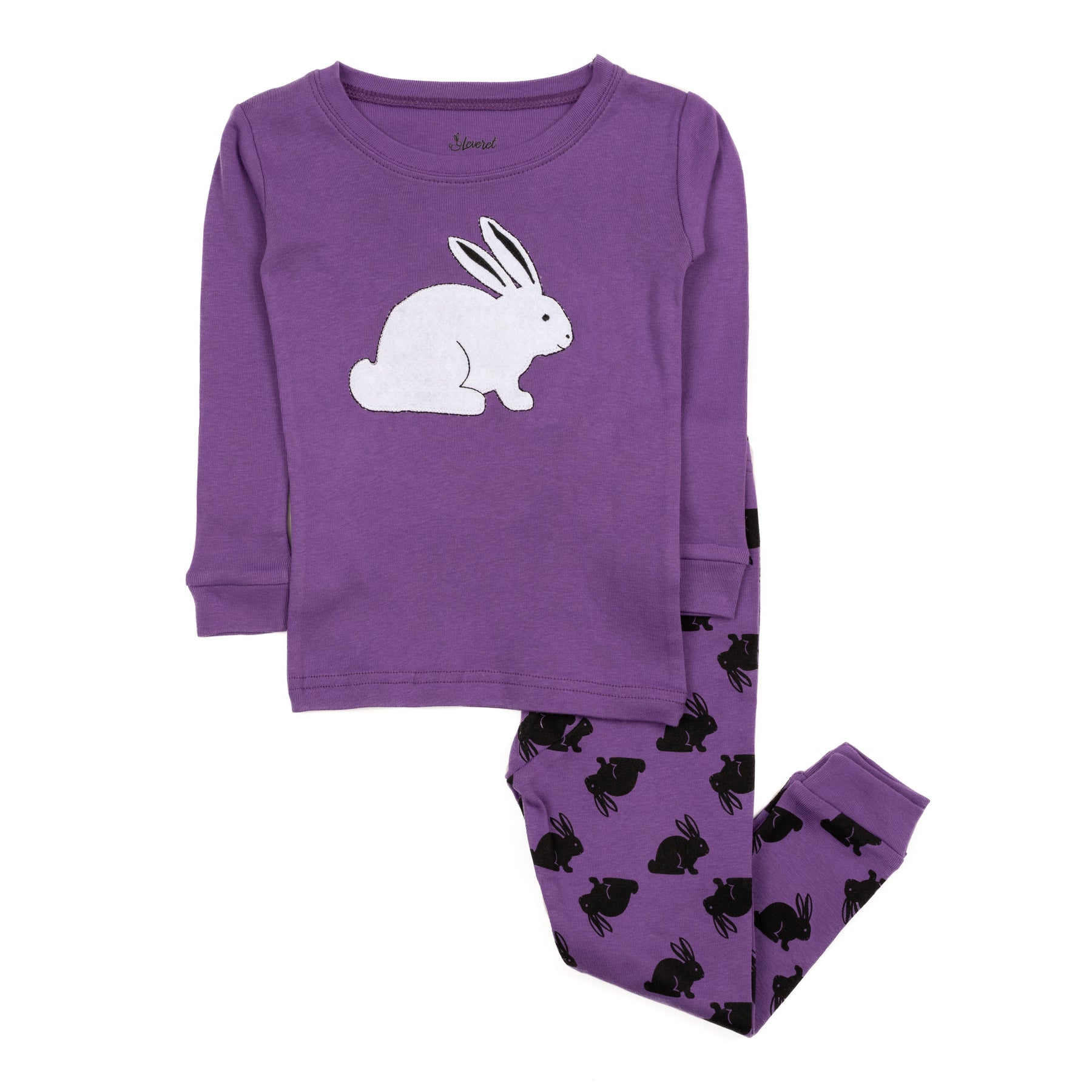 Kinder Zwei Stück Baumwolle Pyjamas Bunny Lila