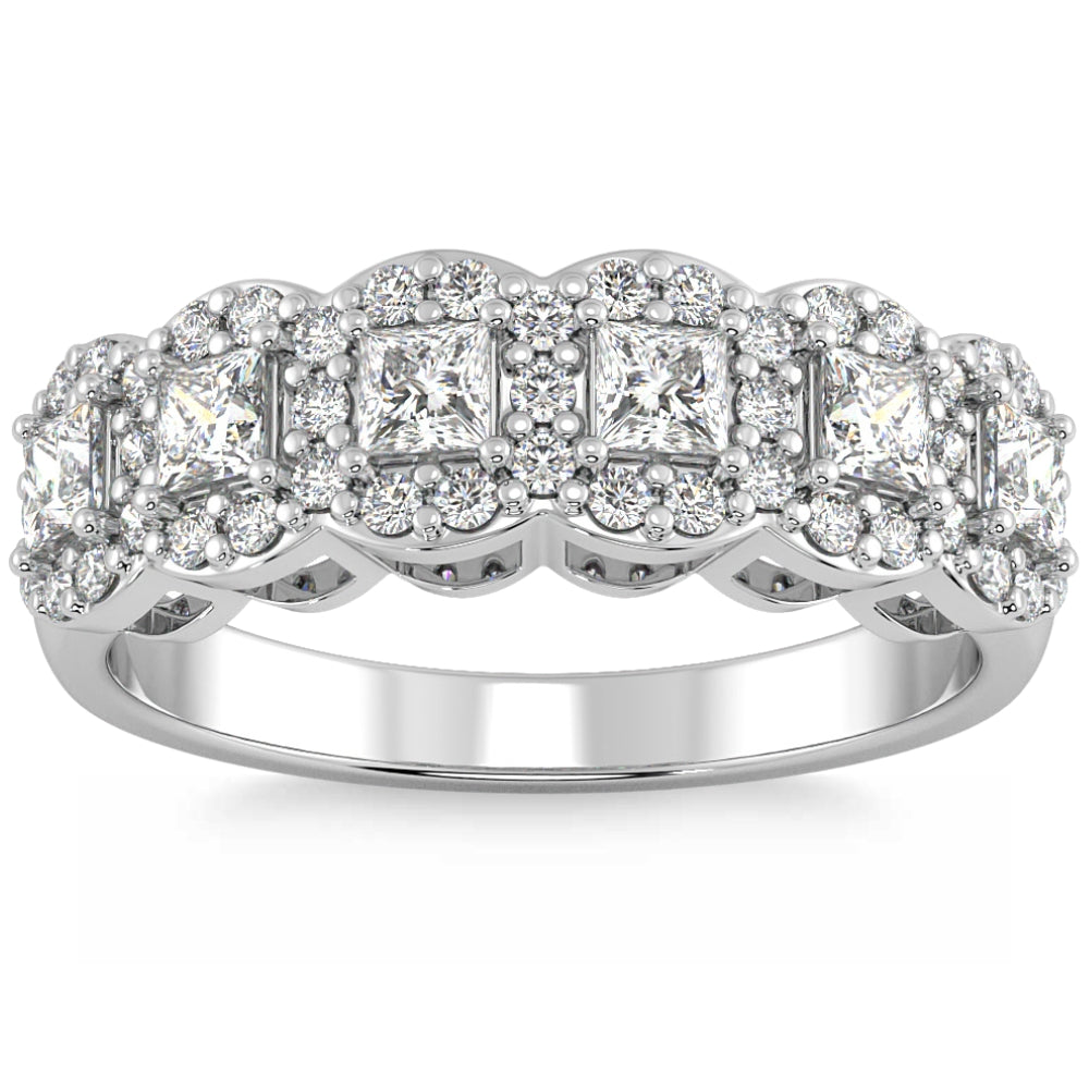 1ct Prinzessin geschnitten Diamant Ehering stapelbar Band 14k Gold Lab gewachsen