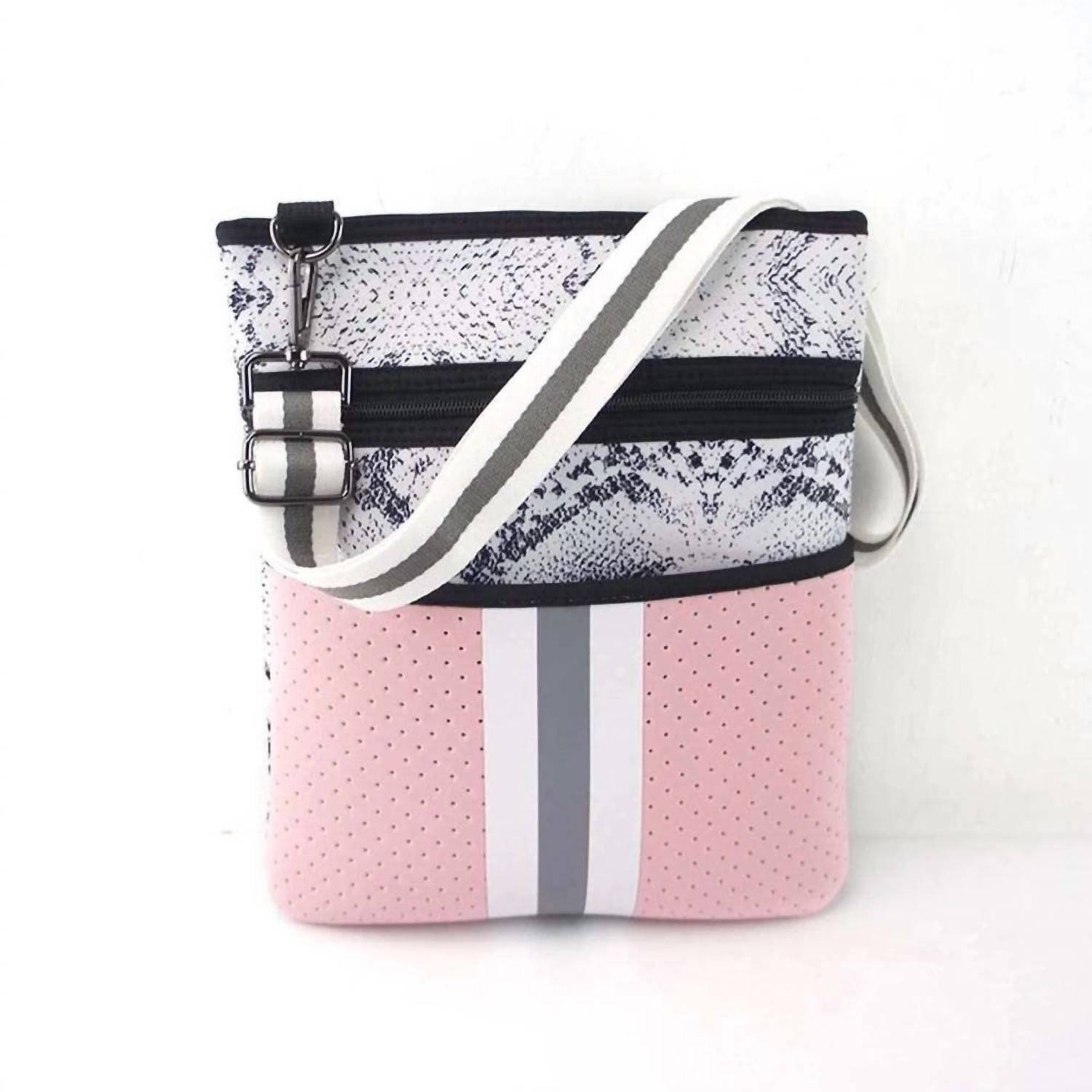 Damen Snakeskin Crossbody in Rosa