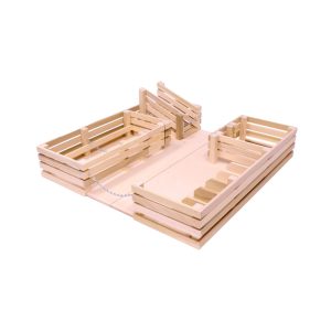 Amish-Made Wooden Folding Stock Yard Farm Spielzeug, unvollendet