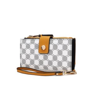 MKF Kollektion Solene Circular Muster Vegan Leder Damen-Armbandtasche von Mia K