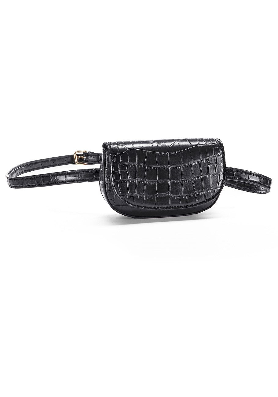 LASCANA Damen Croc geprägte Gürteltasche