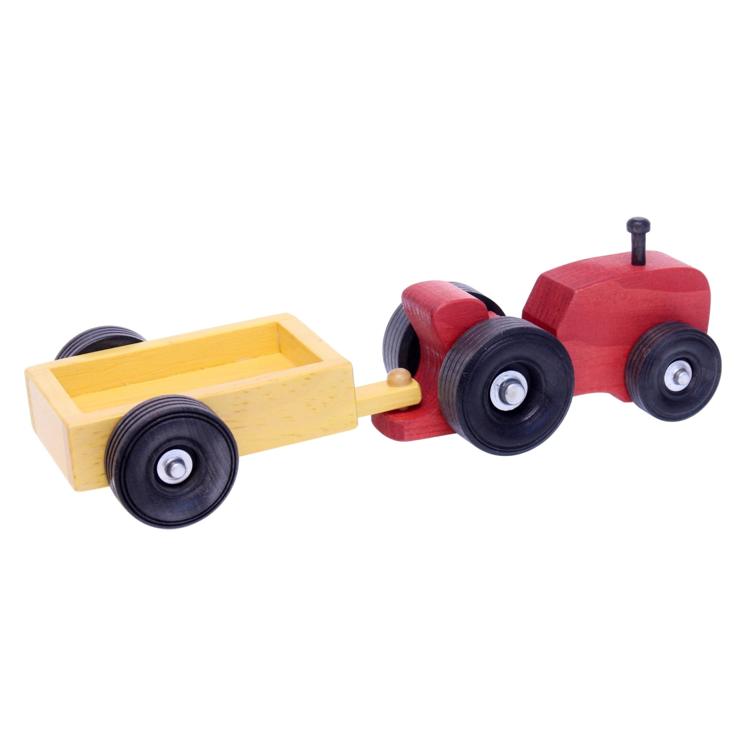 Amish-Made Holz kleine Spielzeug Traktor und Wagen Set