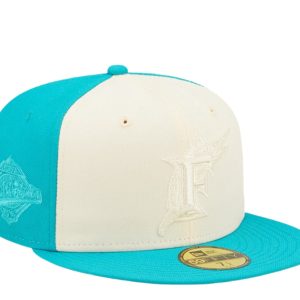 New Era 59Fifty MLB Florida Marlins Tonal 2-Tone Teal/ Creme ausgestattet 60243587 7676479504444